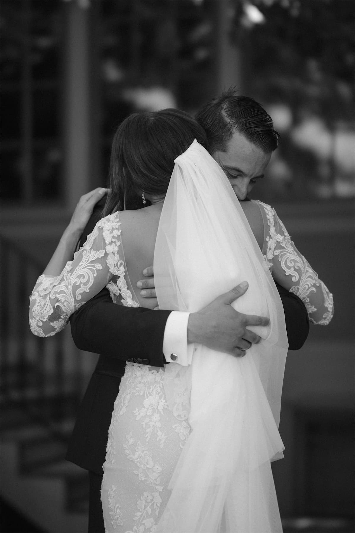 Fine art wedding portrait at a first look